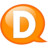 Speech balloon orange d Icon